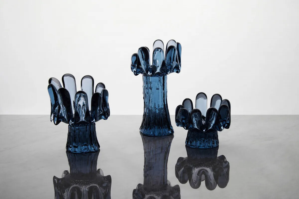 Solros φανός κεριού κυκλικό γυαλί 9,2 cm, Μπλε Kosta Boda