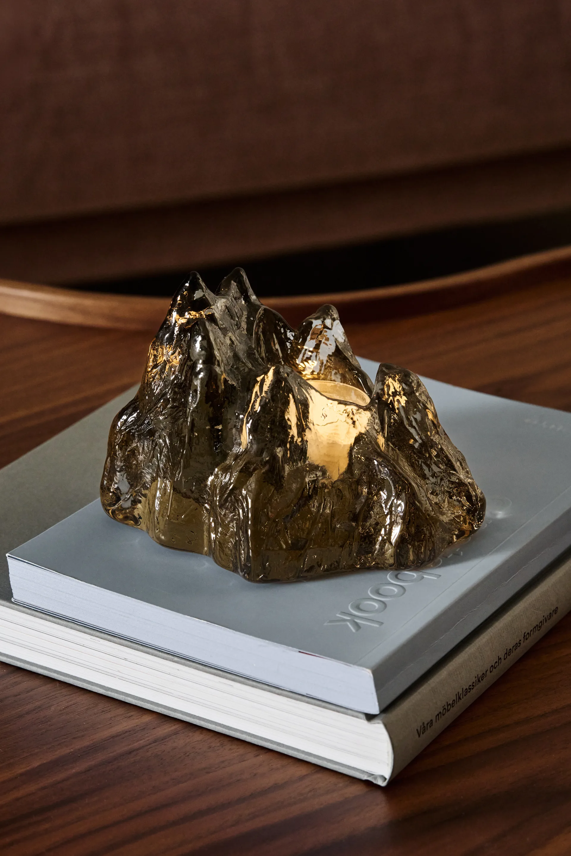 The Rock φαναράκι 91 mm, Taupe Kosta Boda