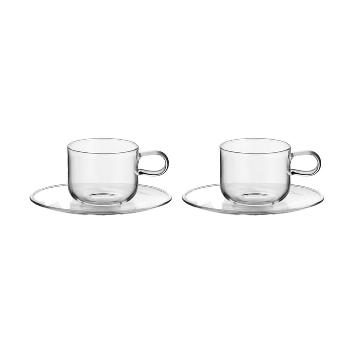 Viva φλιτζάνι με πιατάκι 30 cl 2-pack - Διαφανές - Kosta Boda