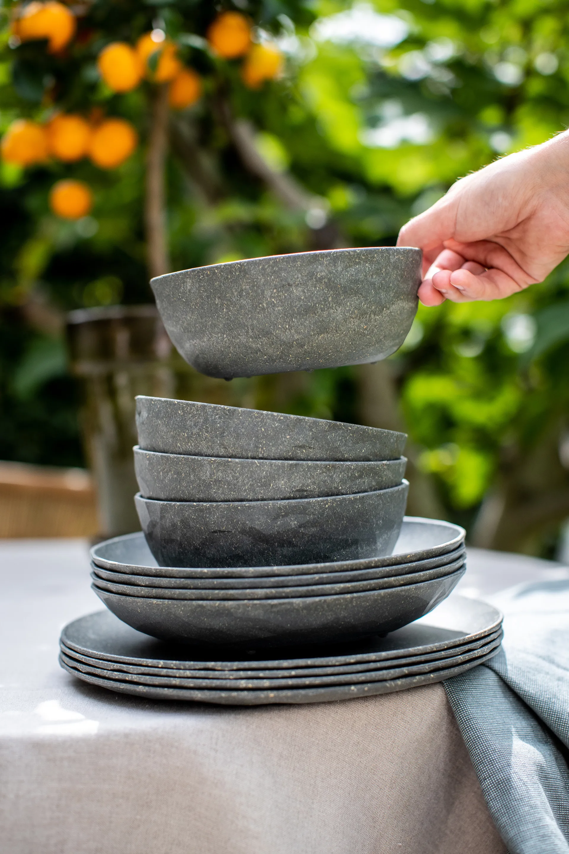 Club μπολ Ø16,2 εκ. 4 τεμάχια biocirk θερμοπλαστικό, Nature ash grey Koziol