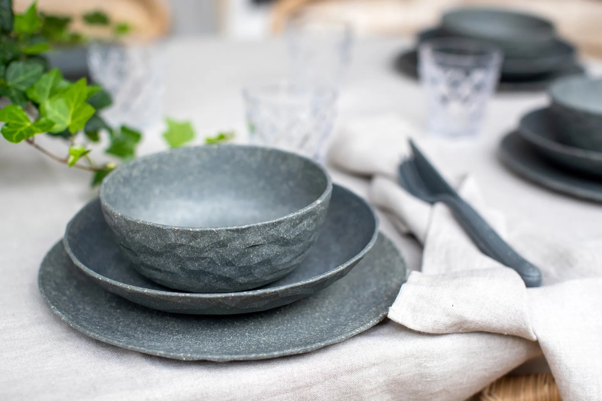 Club μπολ Ø16,2 εκ. 4 τεμάχια biocirk θερμοπλαστικό, Nature ash grey Koziol