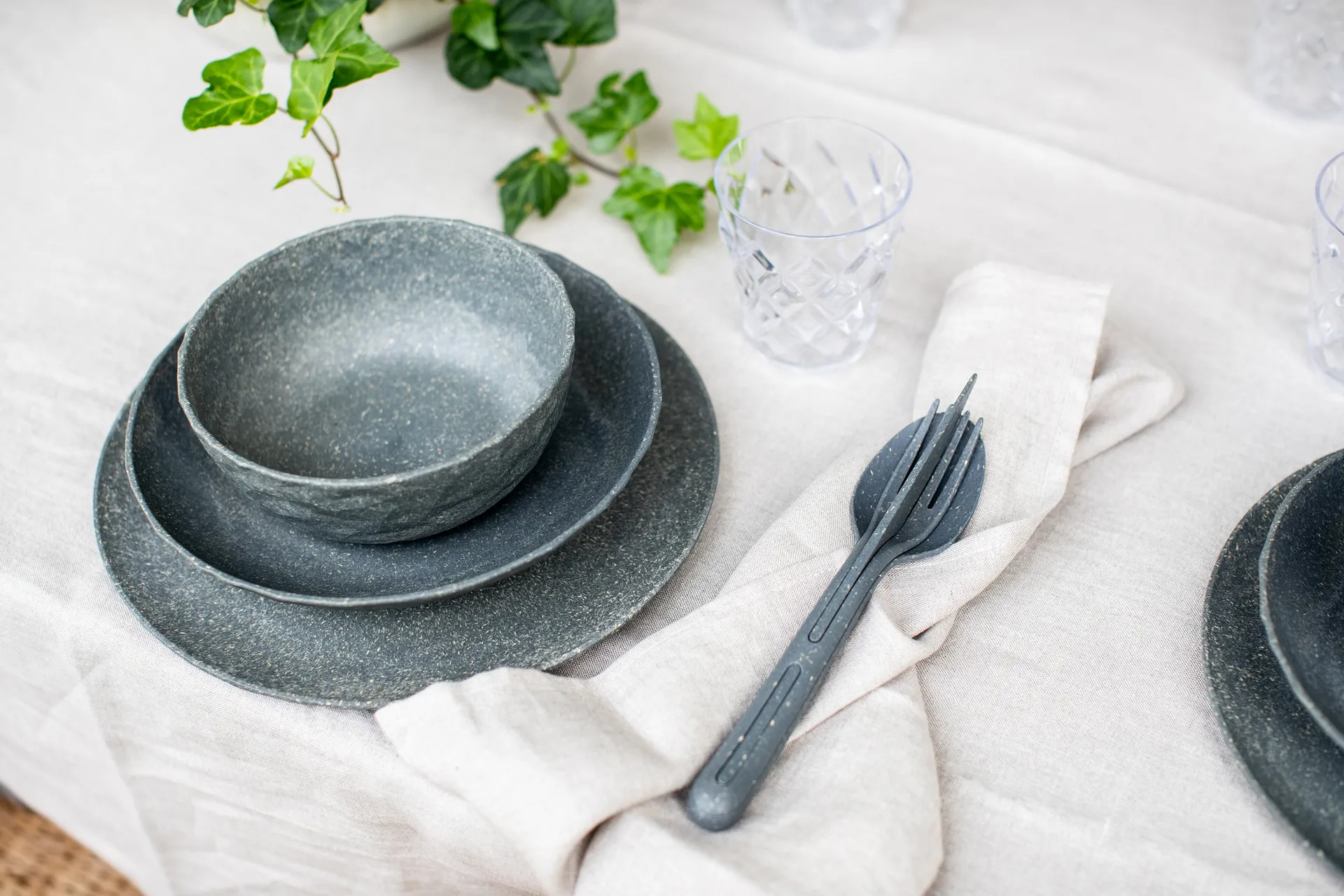 Club μπολ Ø16,2 εκ. 4 τεμάχια biocirk θερμοπλαστικό, Nature ash grey Koziol