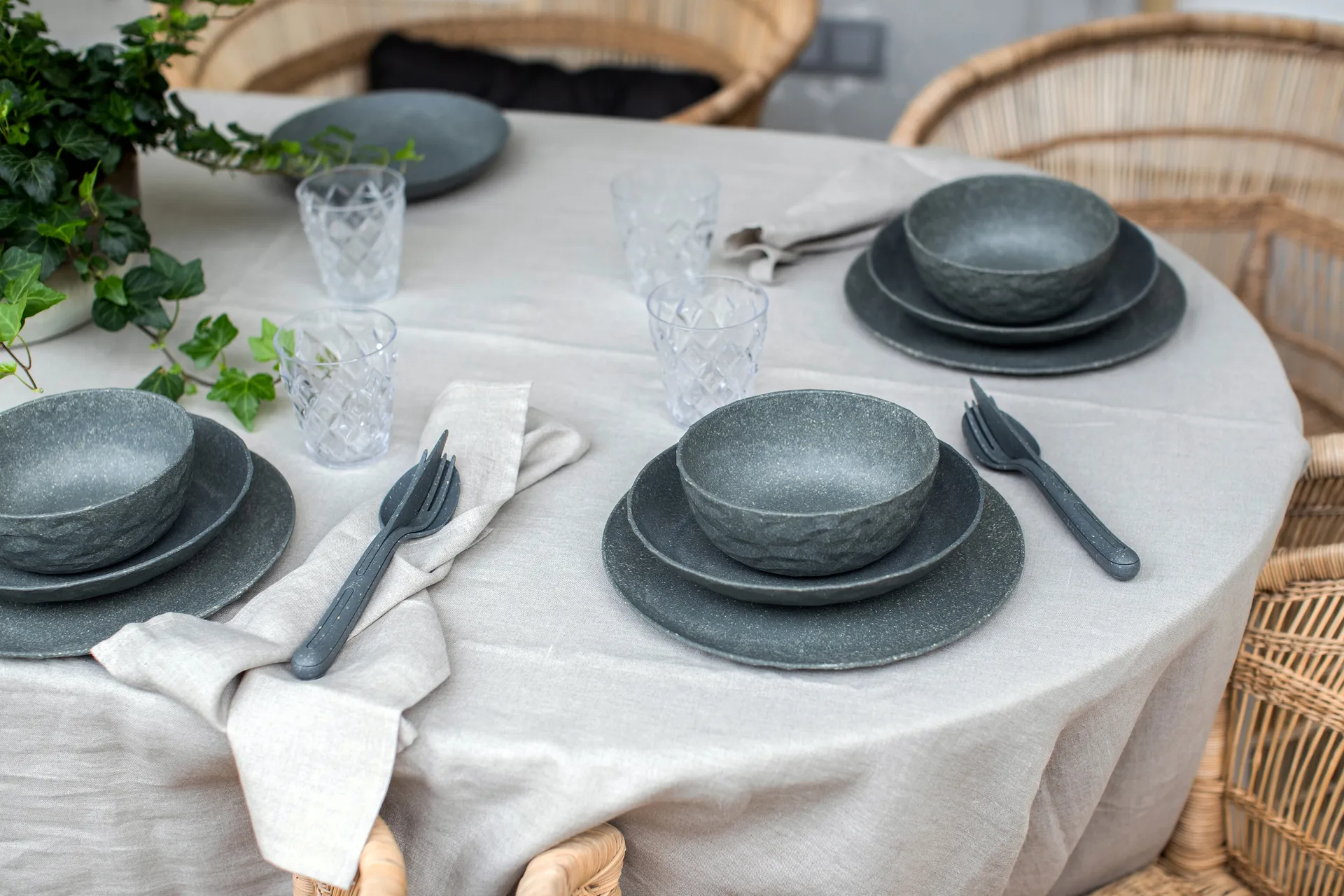 Club μπολ Ø16,2 εκ. 4 τεμάχια biocirk θερμοπλαστικό, Nature ash grey Koziol