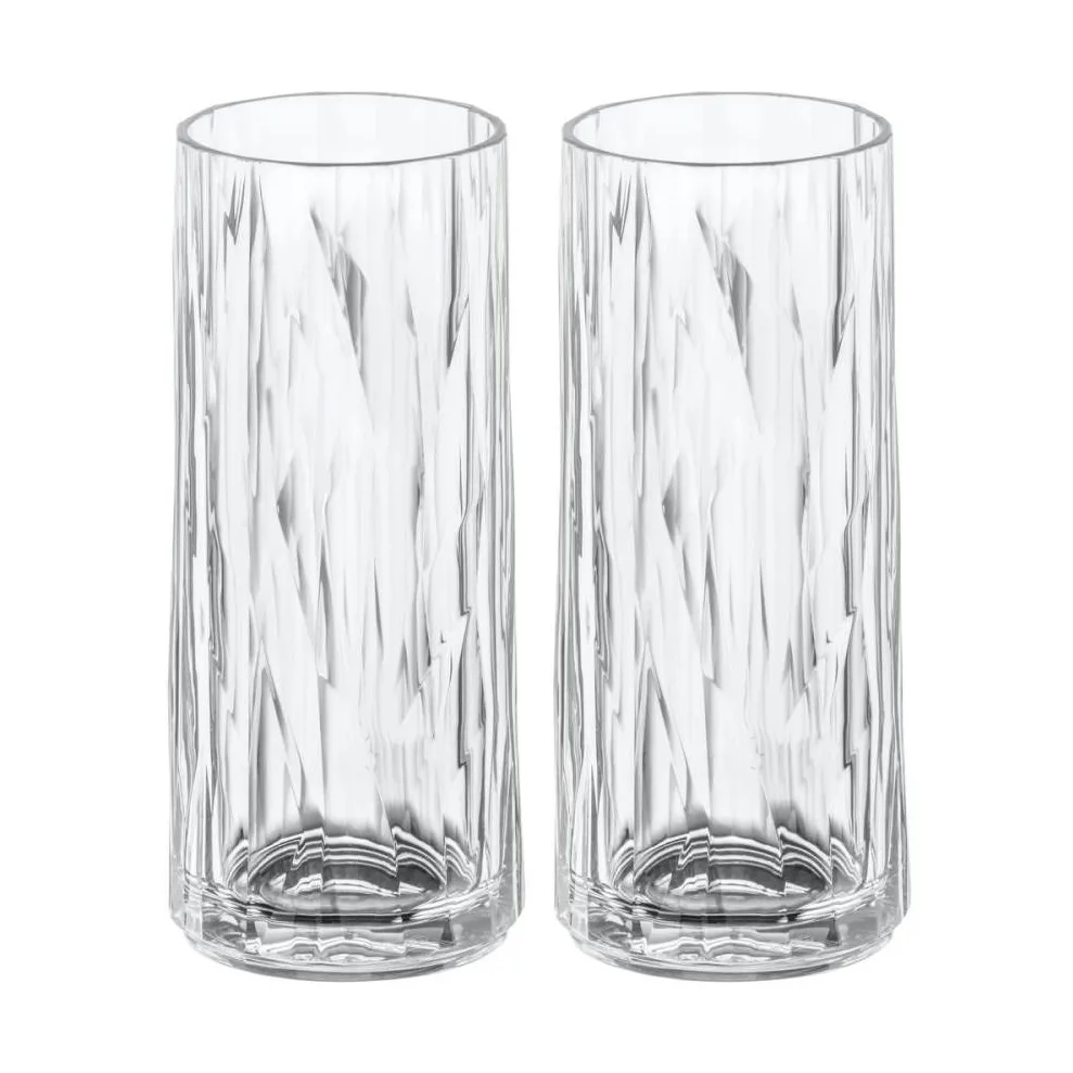 Club No. 3 long drink glass plastic 25 cl, συσκευασία 2 τεμαχίων, Crystal clear Koziol