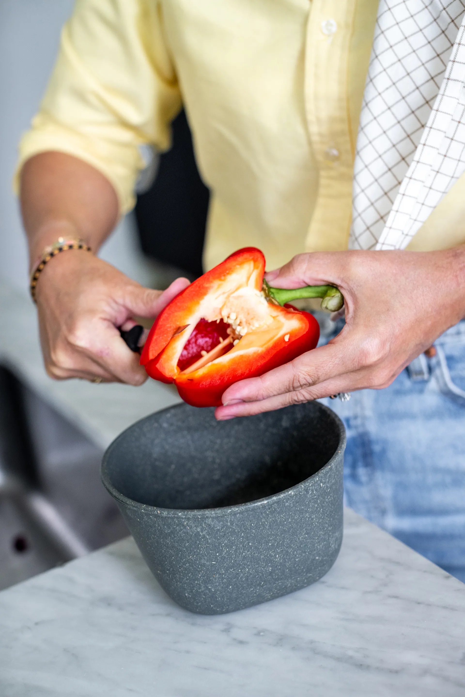 Connect μπολ με καπάκι 1 L biocirk θερμοπλαστικό, Nature ash grey Koziol