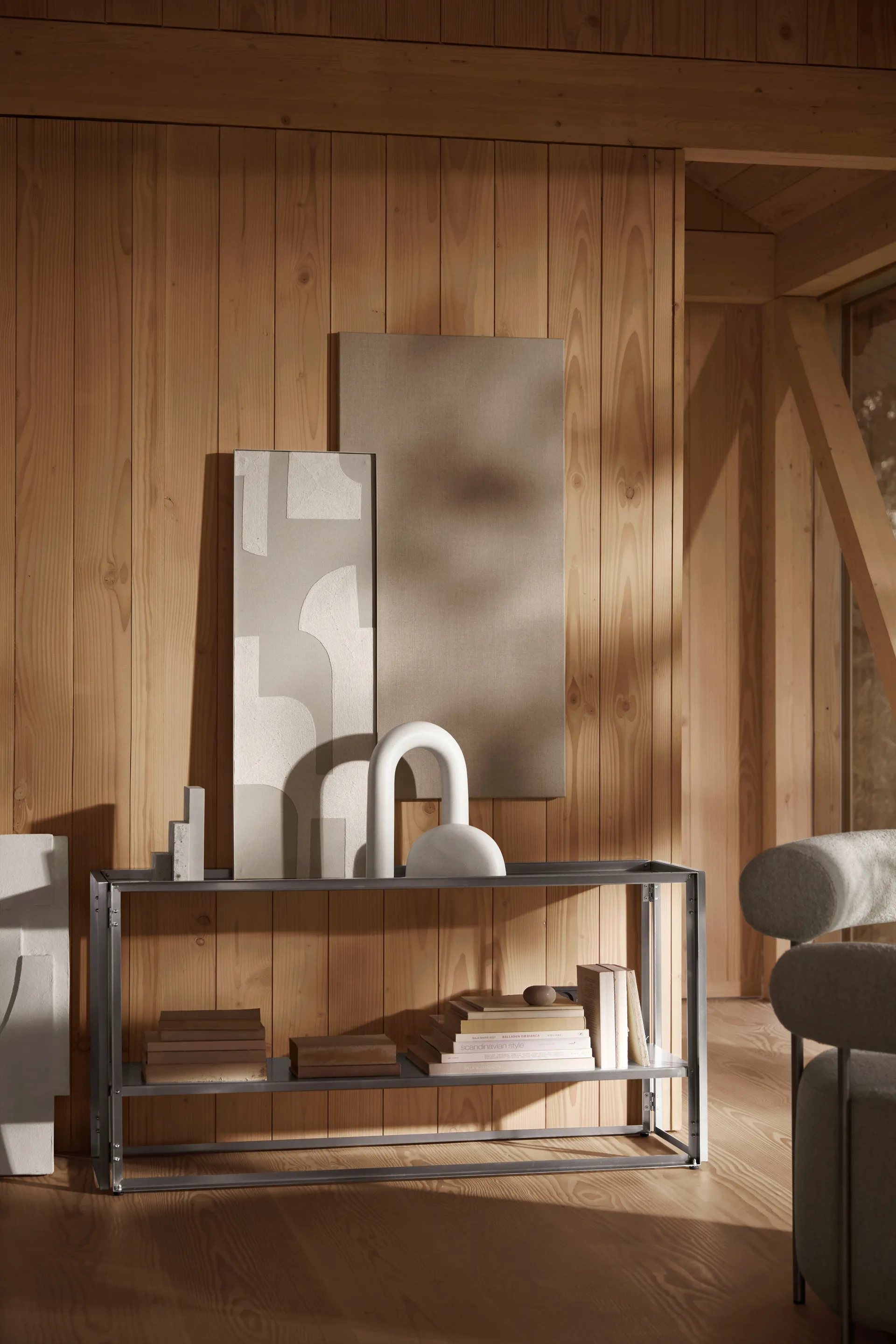 Foldable κονσόλα 124x60 εκ., Βούρτσιστο ανοξείδωτο ατσάλι Kristina Dam Studio