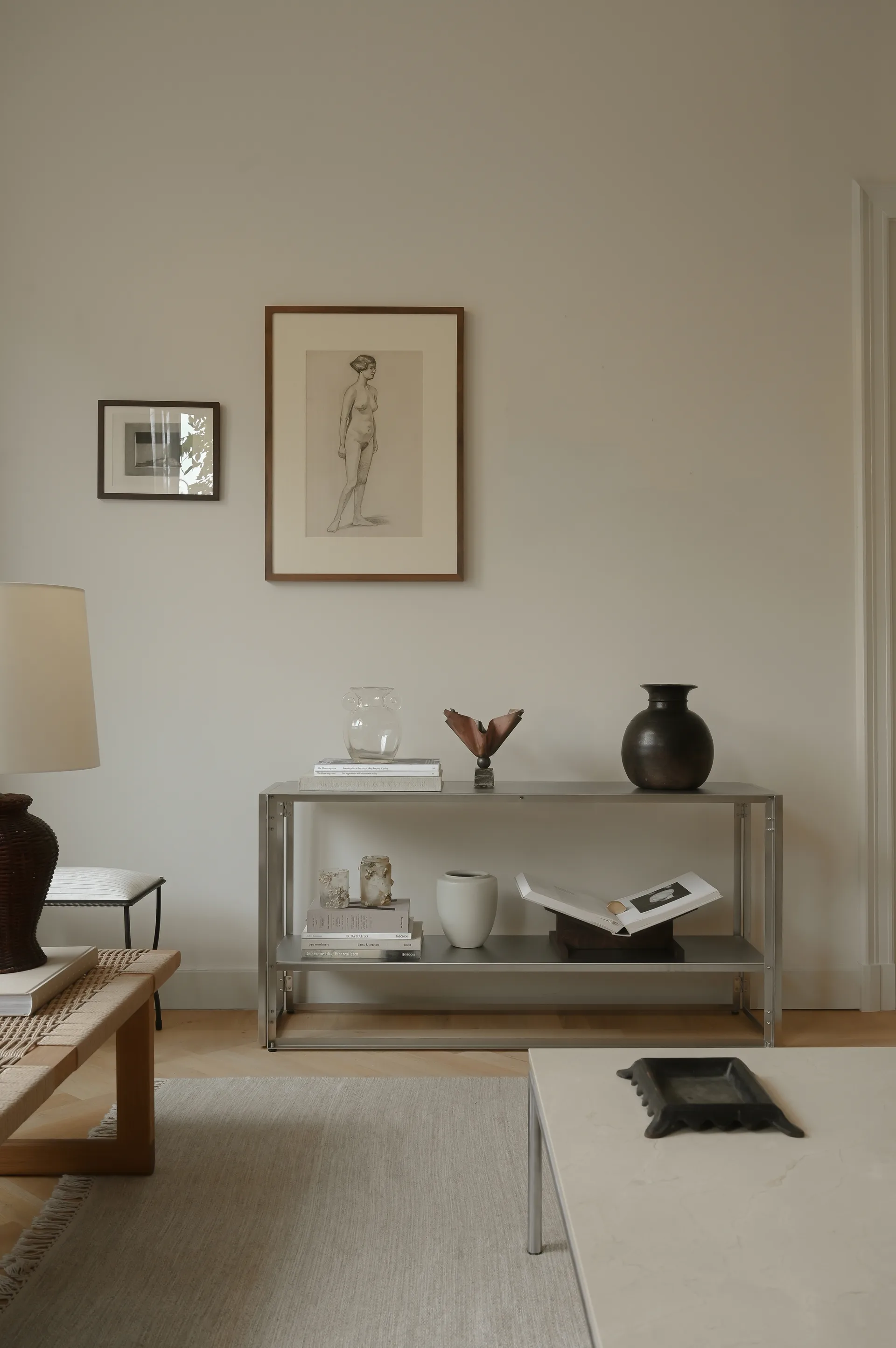 Foldable κονσόλα 124x60 εκ., Βούρτσιστο ανοξείδωτο ατσάλι Kristina Dam Studio