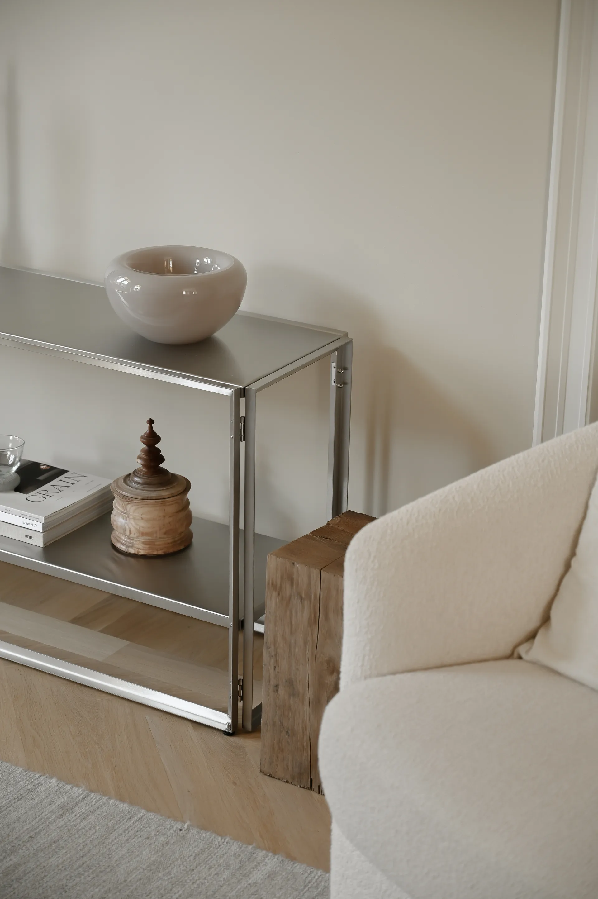 Foldable κονσόλα 124x60 εκ., Βούρτσιστο ανοξείδωτο ατσάλι Kristina Dam Studio