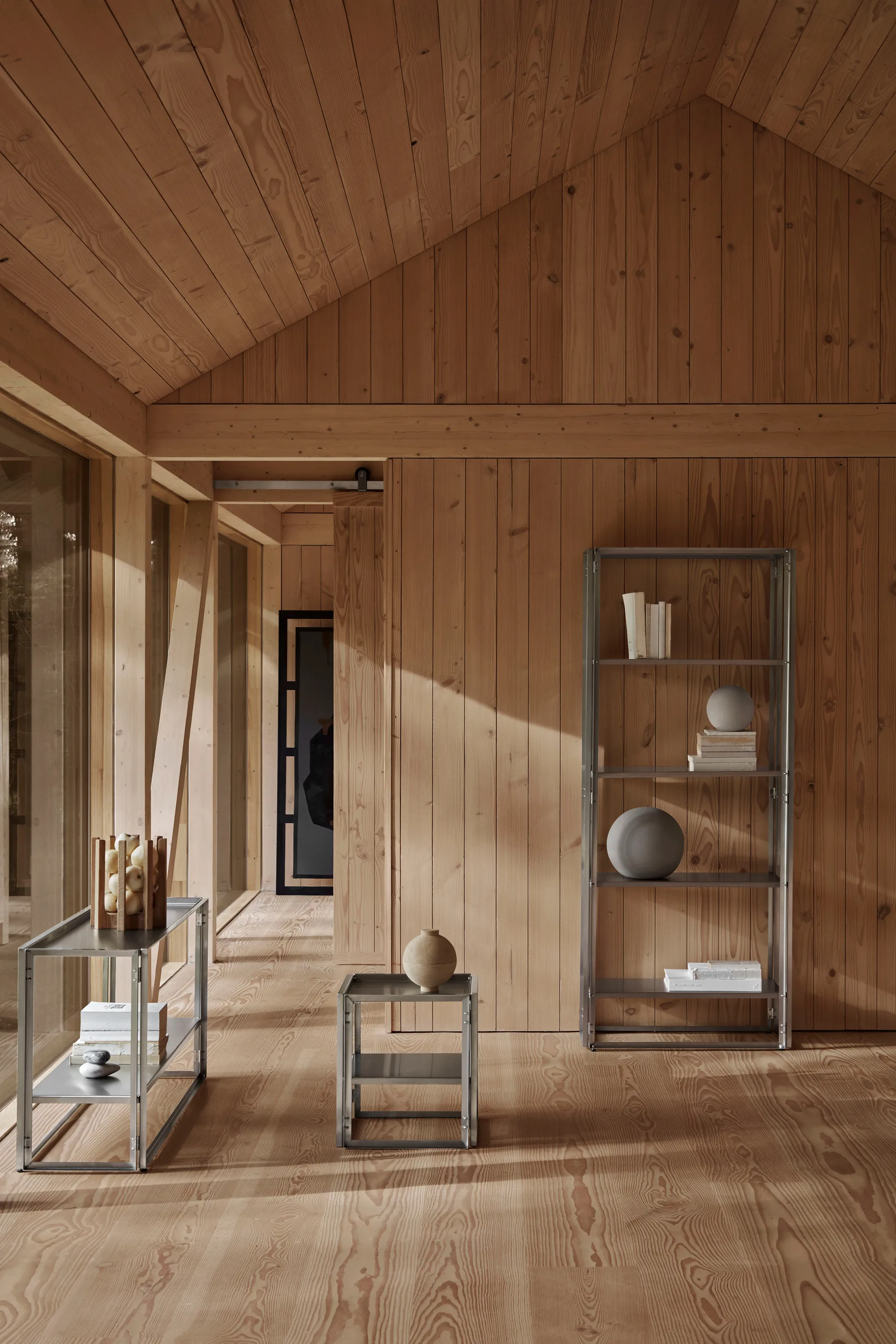 Foldable τραπεζάκι 40x40 cm, Βούρτσιστο ανοξείδωτο ατσάλι Kristina Dam Studio