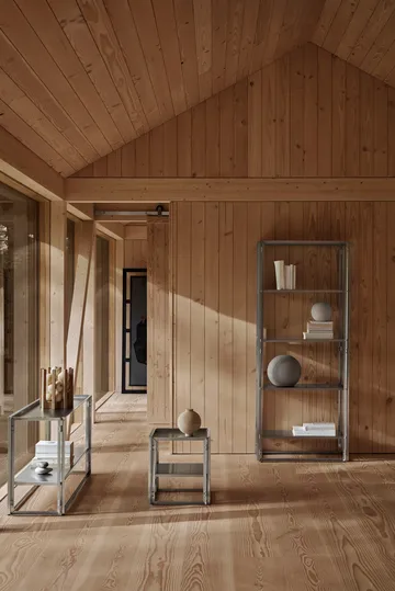 Foldable τραπεζάκι 40x40 cm - Βούρτσιστο ανοξείδωτο ατσάλι - Kristina Dam Studio