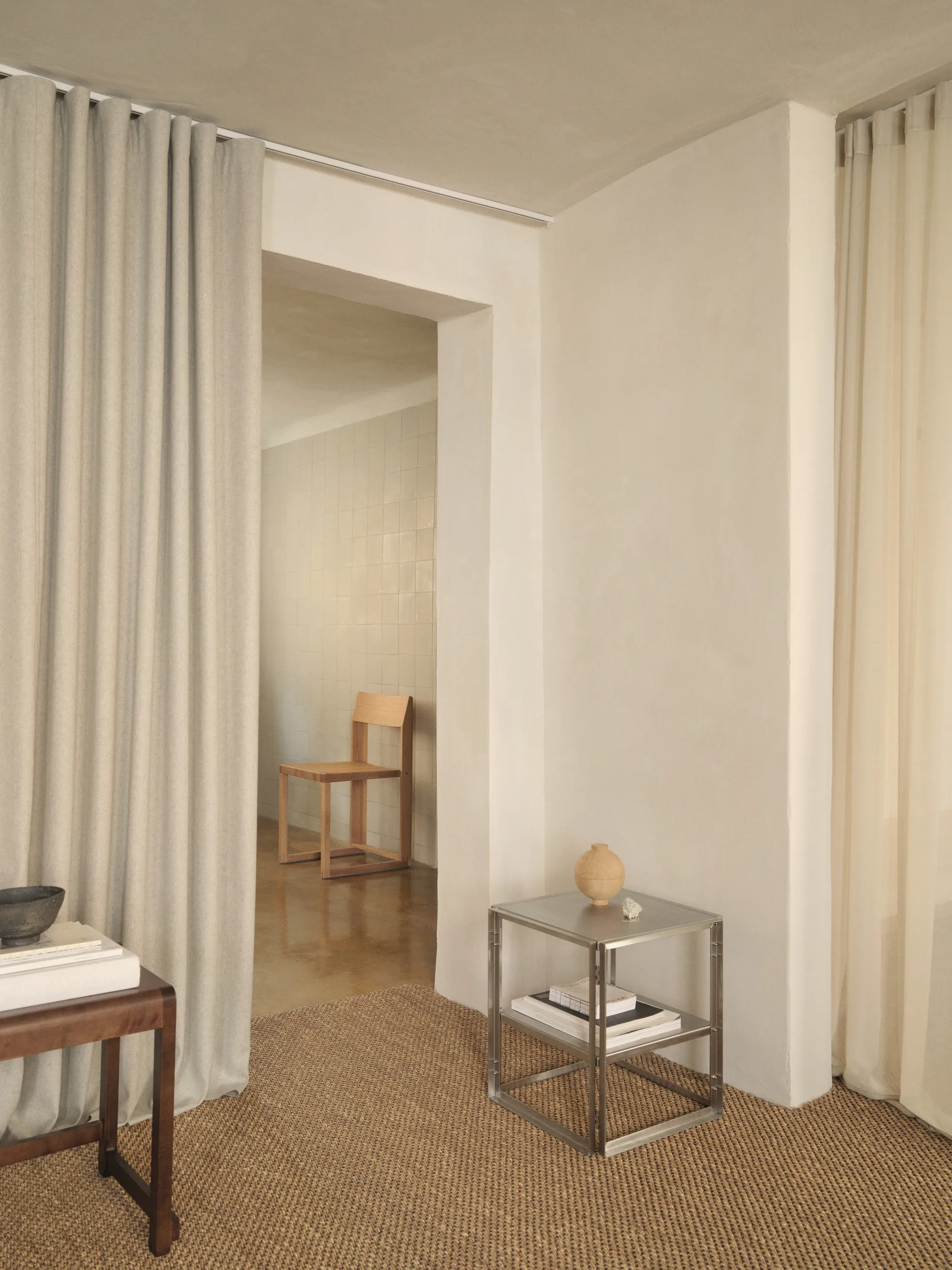 Foldable τραπεζάκι 40x40 cm, Βούρτσιστο ανοξείδωτο ατσάλι Kristina Dam Studio