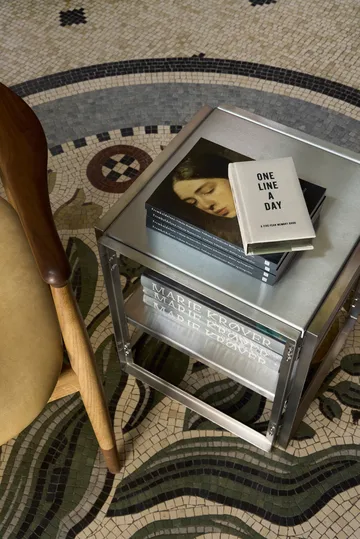 Foldable τραπεζάκι 40x40 cm - Βούρτσιστο ανοξείδωτο ατσάλι - Kristina Dam Studio