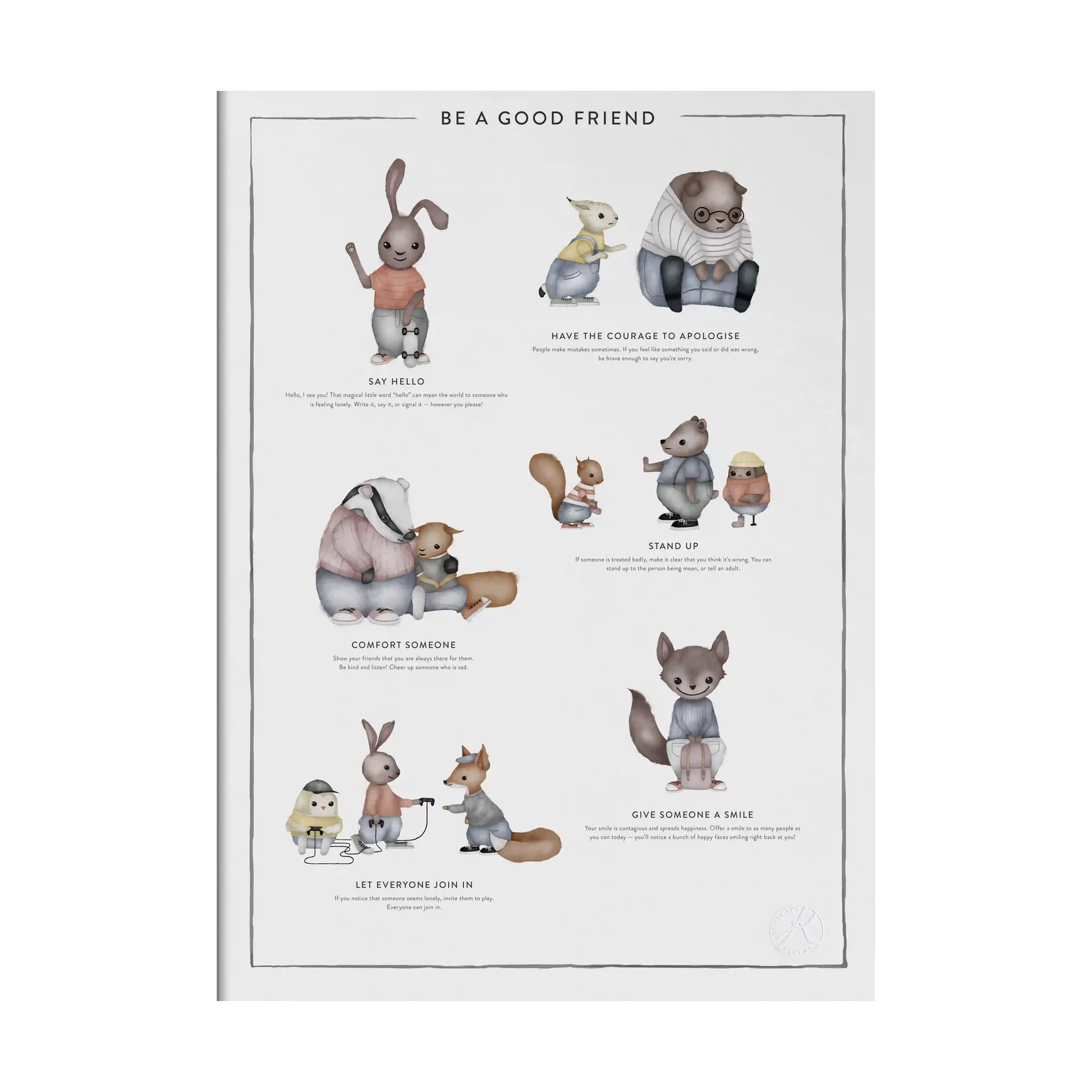 Be a good friend αφίσα, 50x70 εκ. Kunskapstavlan®