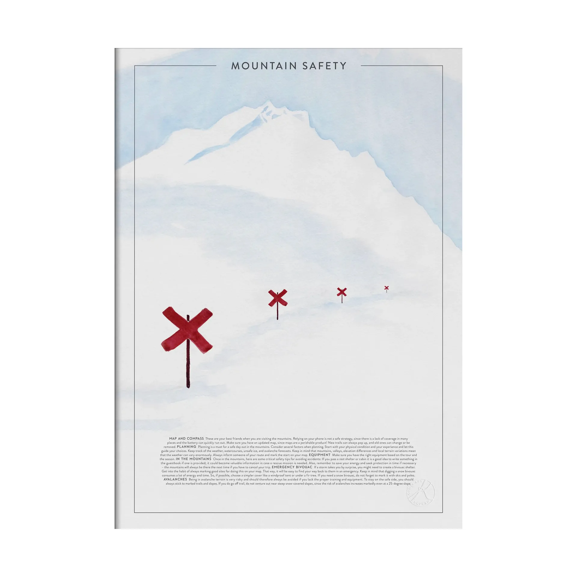 Mountain safety poster, 30x40 εκ. Kunskapstavlan®