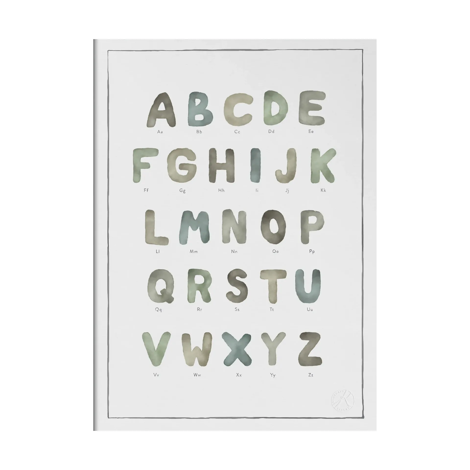 The alphabet watercolour poster, 30x40 εκ. Kunskapstavlan®