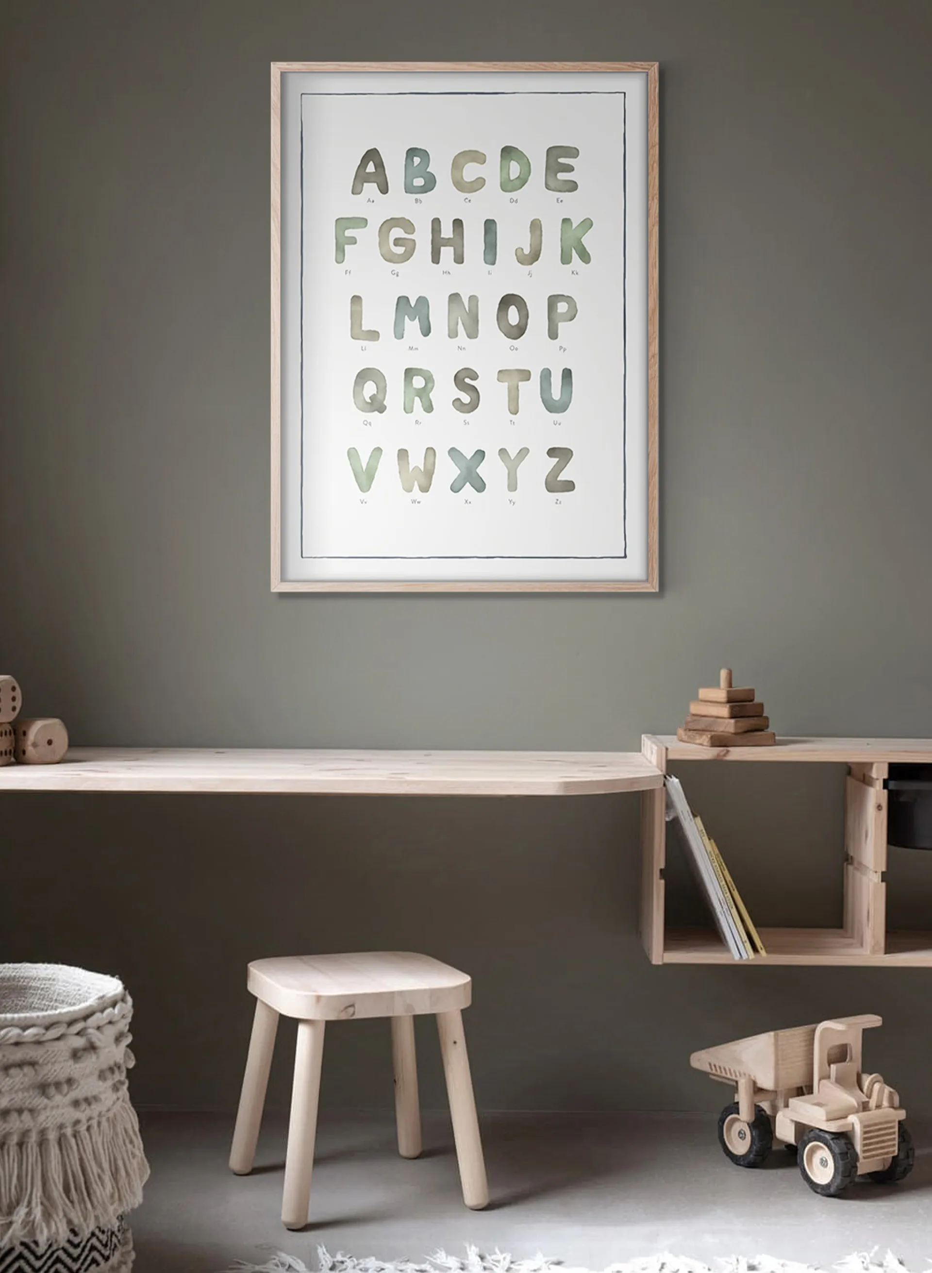 The alphabet watercolour poster, 30x40 εκ. Kunskapstavlan®
