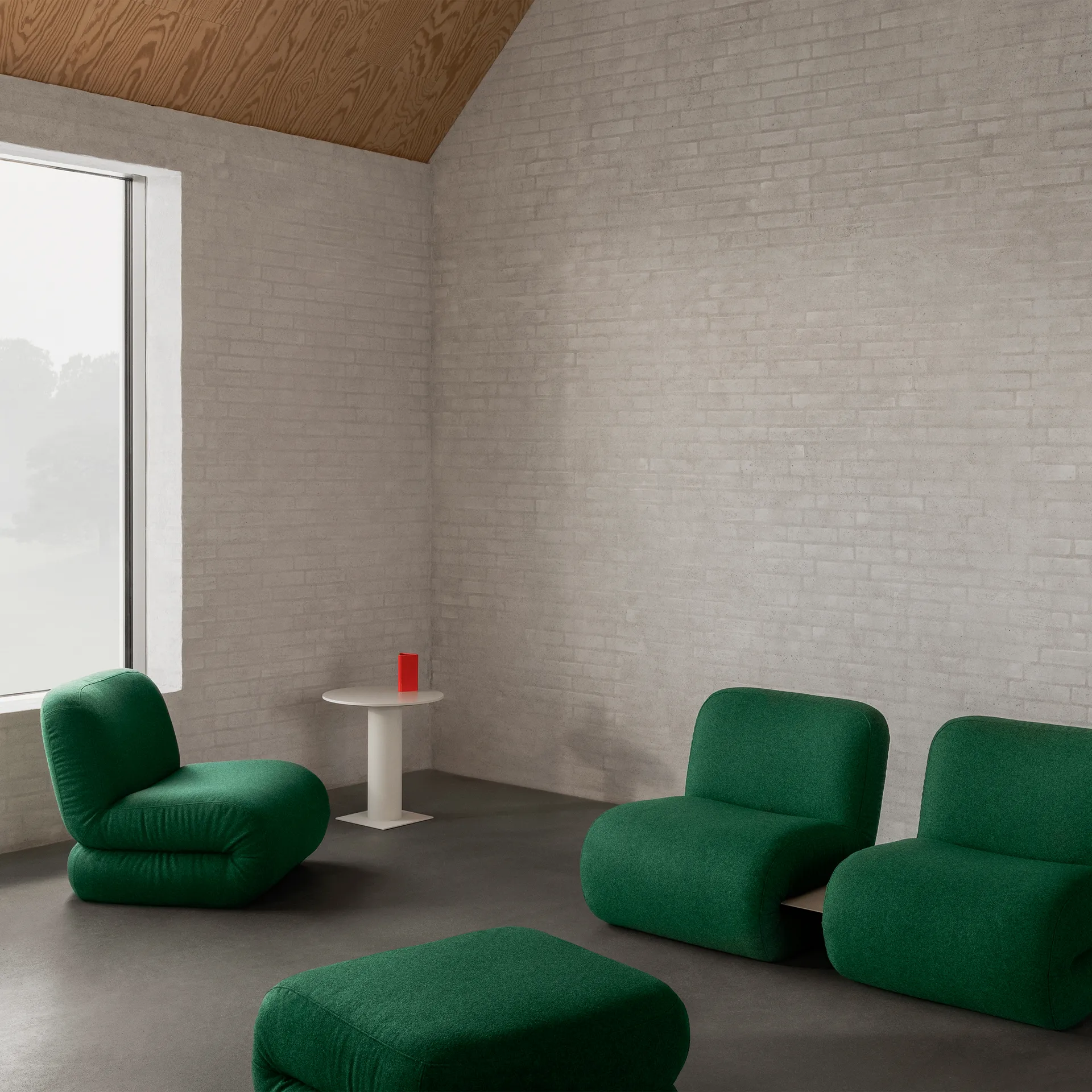 BAU υποπόδιο, Divina melange-σκούρο πράσινο Lammhults