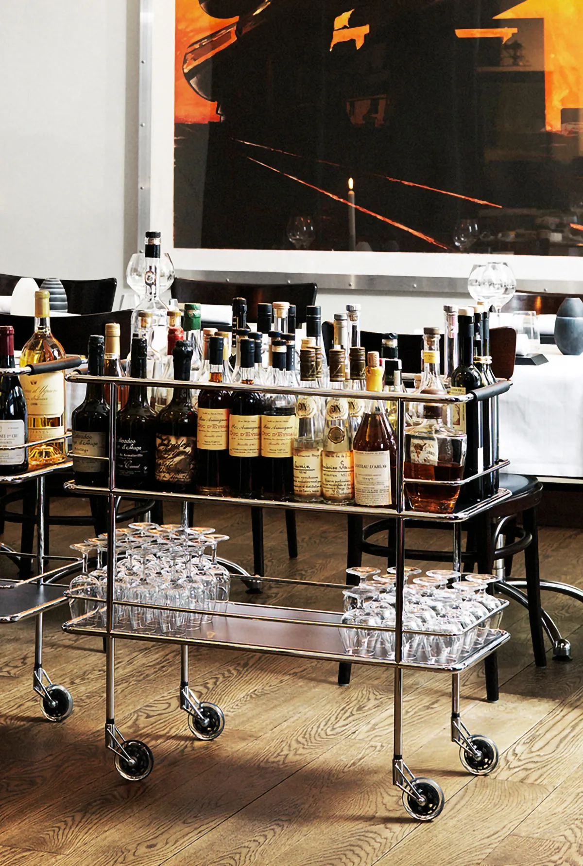 Cargo τρόλεϊ σερβιρίσματος, Λευκό λαμινέ-χρώμιο Lammhults