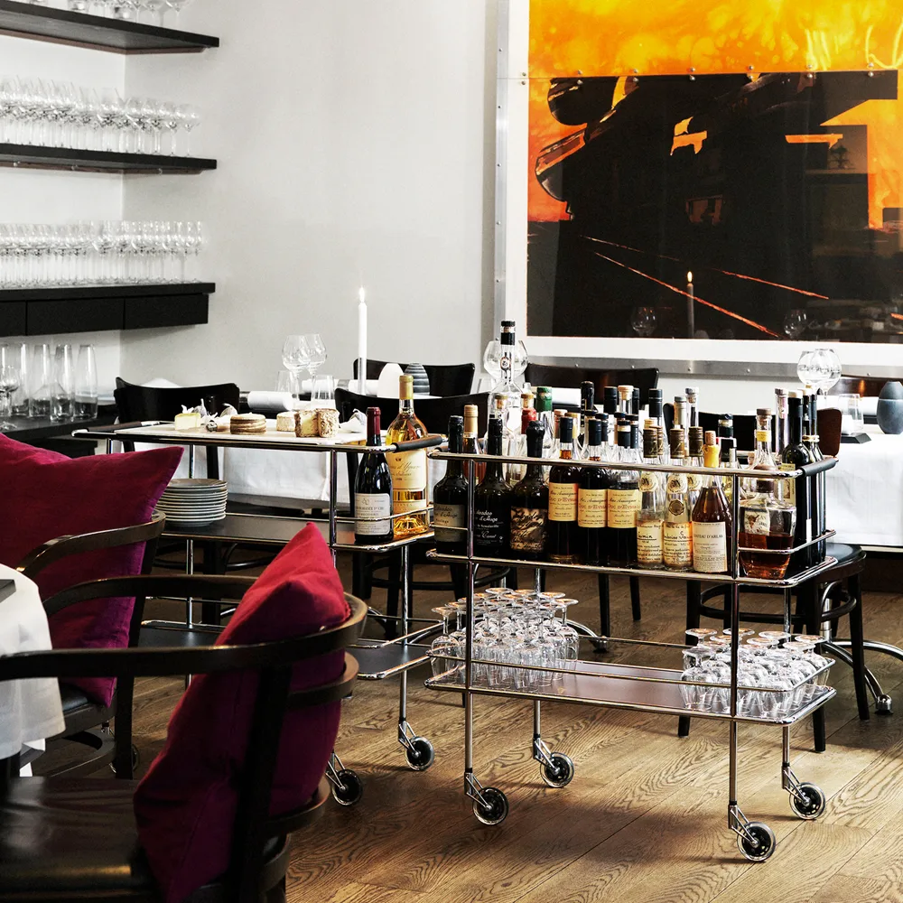 Cargo τρόλεϊ σερβιρίσματος, Ματ γυαλί-χρώμιο Lammhults