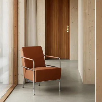 Cinema πολυθρόνα - Elmo Nordic δέρμα Cognac-χρωμιωμένη βάση - Lammhults