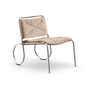 Καρέκλα Corso easy chair - Λινό ύφασμα natur-χρώμιο - Lammhults