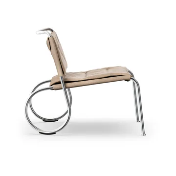 Καρέκλα Corso easy chair - Λινό ύφασμα natur-χρώμιο - Lammhults