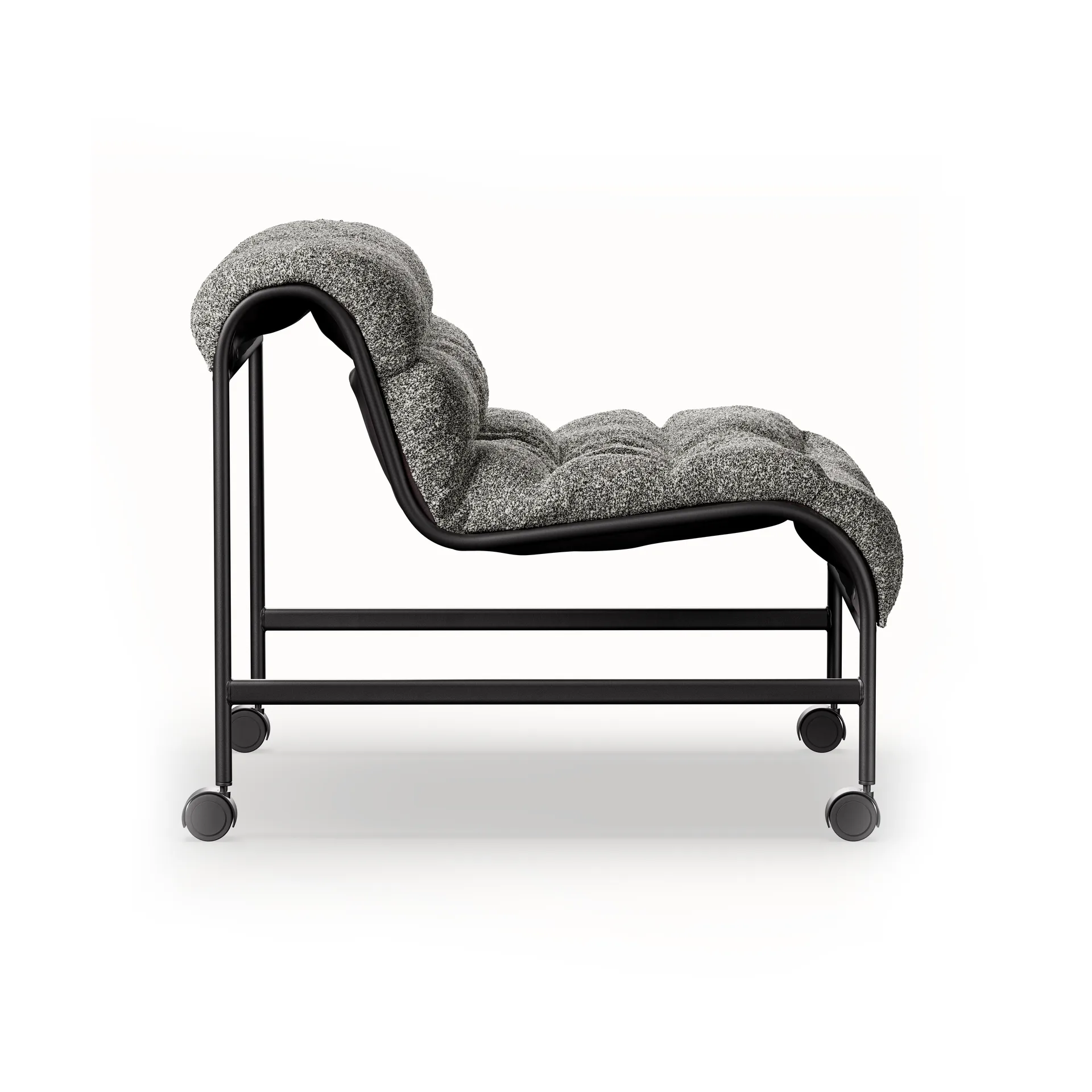 Sunny πολυθρόνα με μπράτσα, Zero Μαύρο-ματ μαύρη βάση μ. ρόδες Lammhults