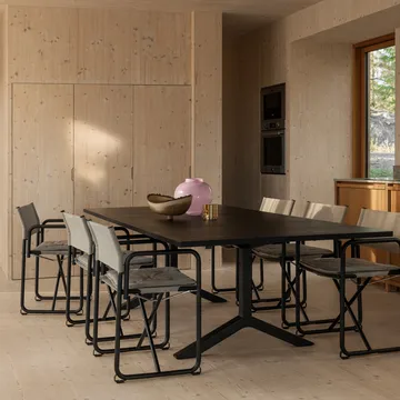 X75-2 πολυθρόνα - Λινό ύφασμα φυσικό-Elmo Nordic δέρμα Cognac-χρωμιωμένα πόδια - Lammhults