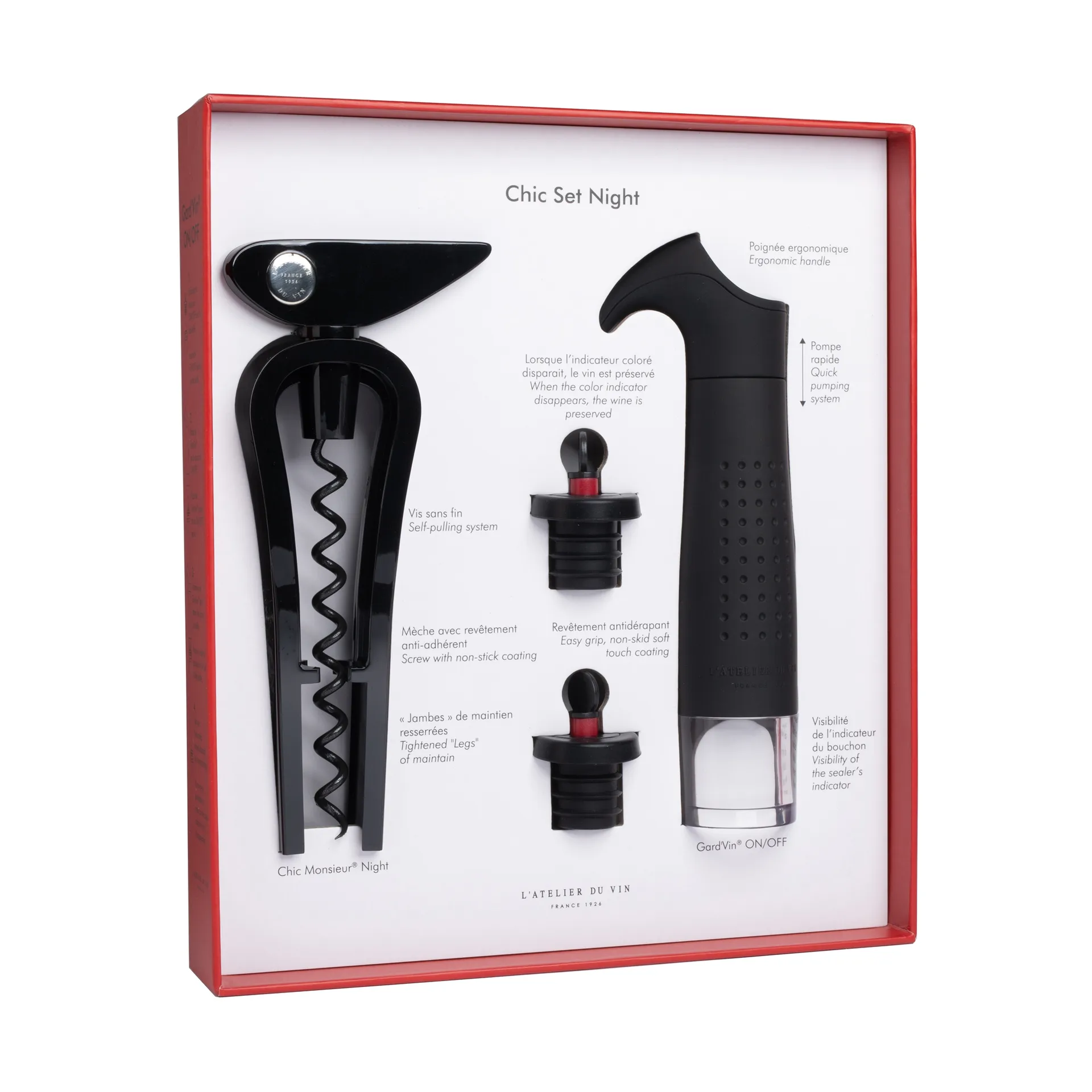 Chic set night σετ αξεσουάρ κρασιού, 4 τεμάχια L'Atelier du Vin