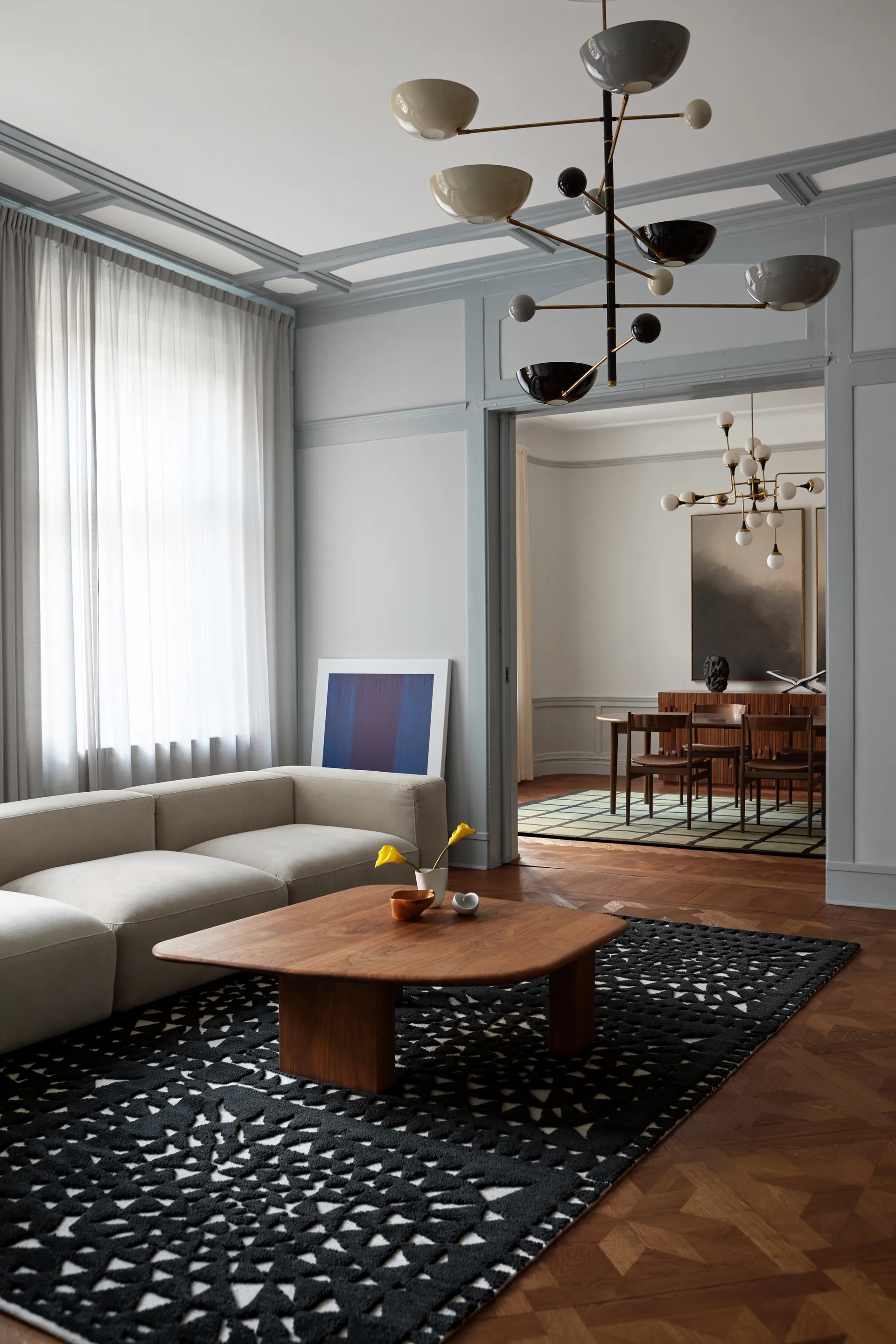 Μάλλινο χαλί Avenue Checked, Olive-180x270 cm Layered