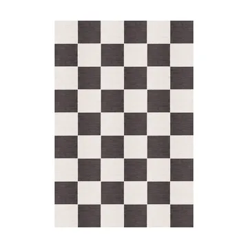 Μάλλινο χαλί Chess  - Black and white, 140x200 cm - Layered
