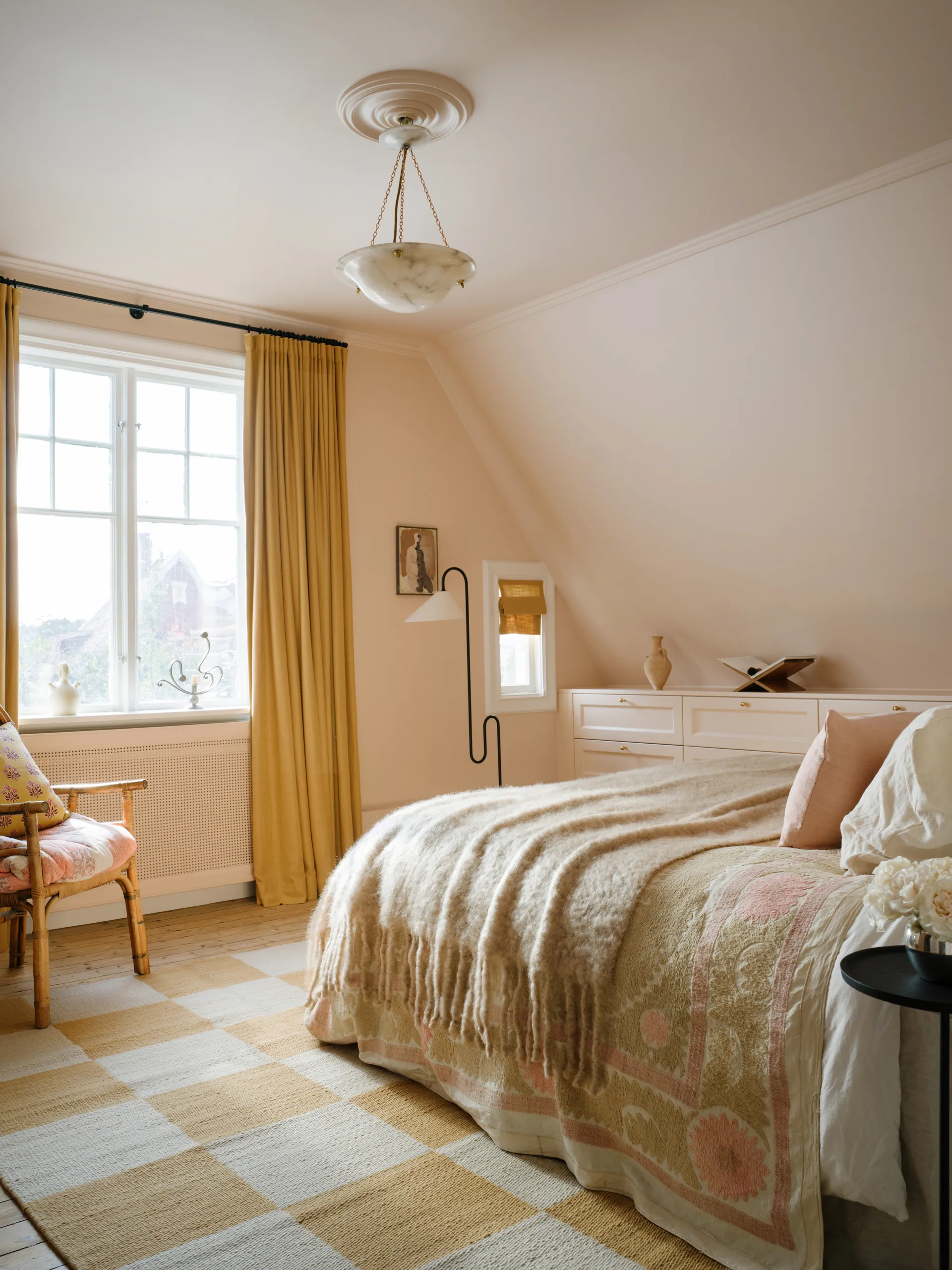 Μάλλινο χαλί Chess , Harvest yellow, 180x270 cm Layered