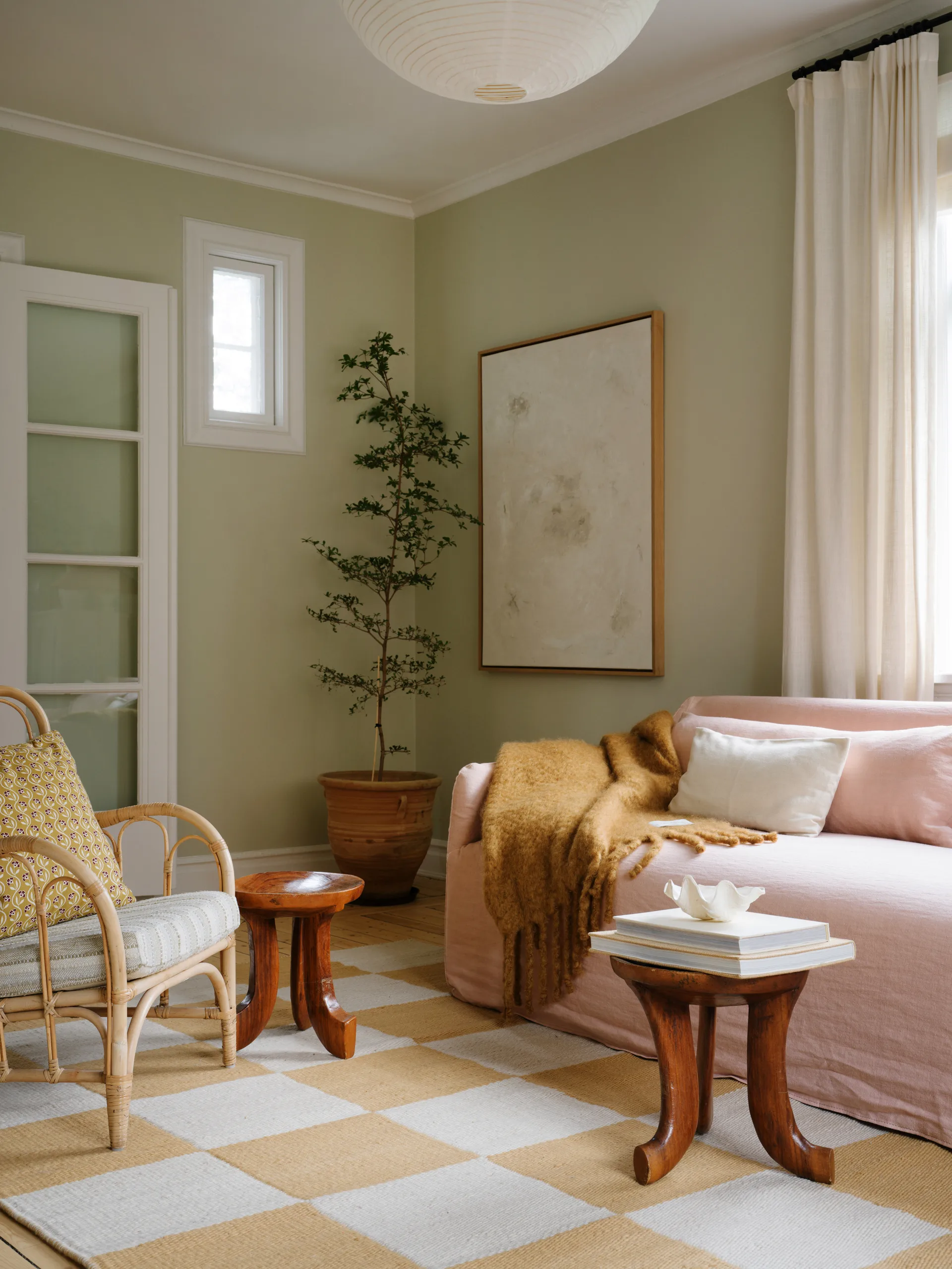 Μάλλινο χαλί Chess , Harvest yellow, 180x270 cm Layered