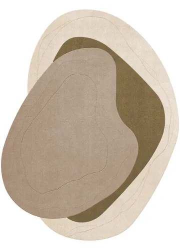 Erik Bratsberg Lozza μάλλινο χαλί - Olive, 270x350 εκ. - Layered