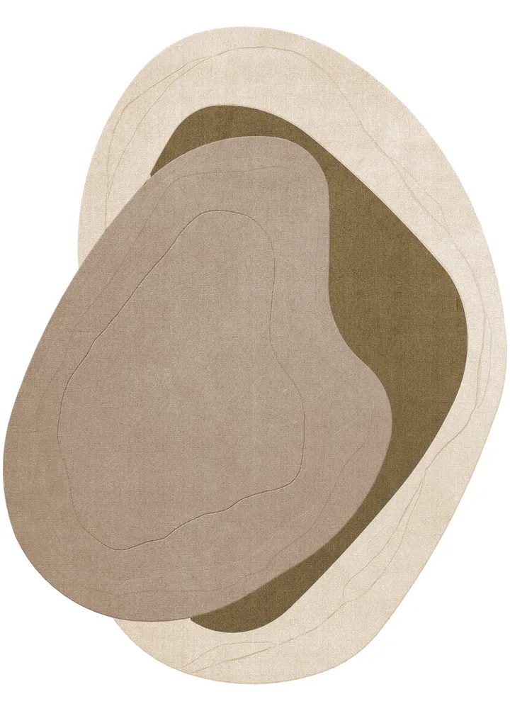 Erik Bratsberg Lozza μάλλινο χαλί - Olive, 270x350 εκ. - Layered