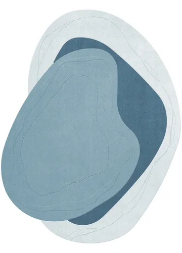 Erik Bratsberg Lozza μάλλινο χαλί - Teal, 300x400 εκ. - Layered