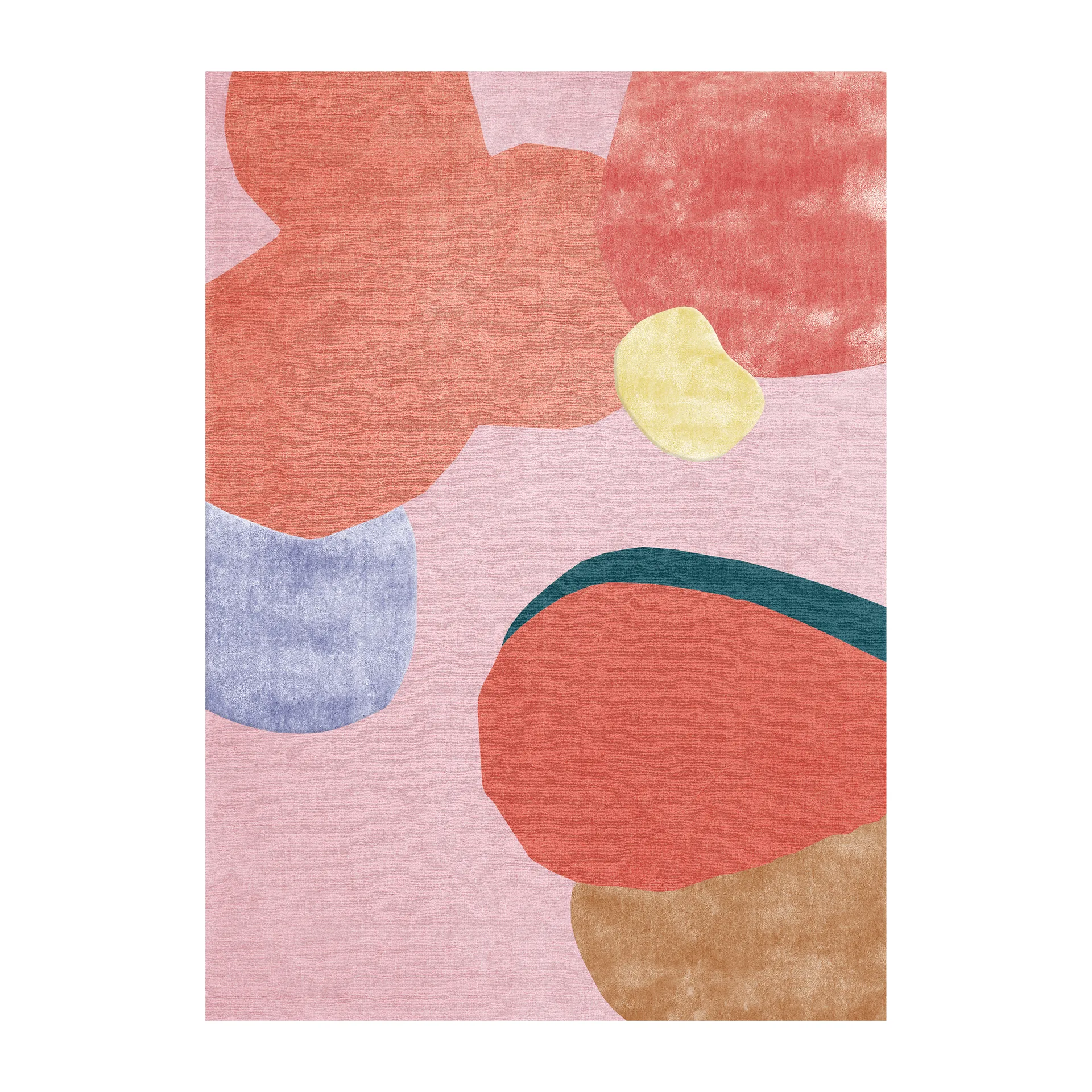 Flower Field μάλλινο χαλί 250x350 cm, Ροζ Layered