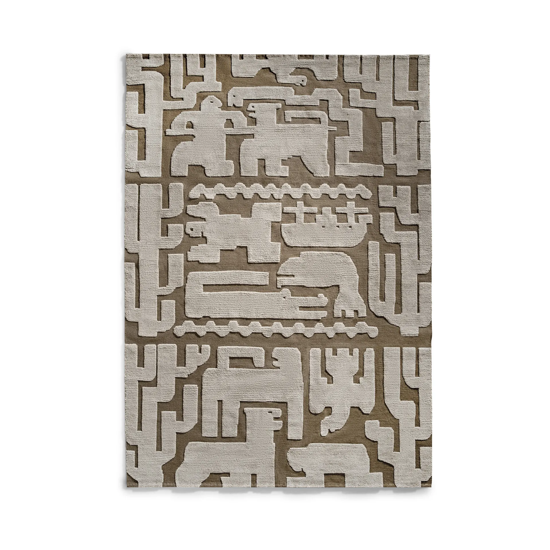 Μάλλινο χαλί, Gunnel, Stig Lindberg, Καφέ του καρυδιού. 180x270 εκ Layered