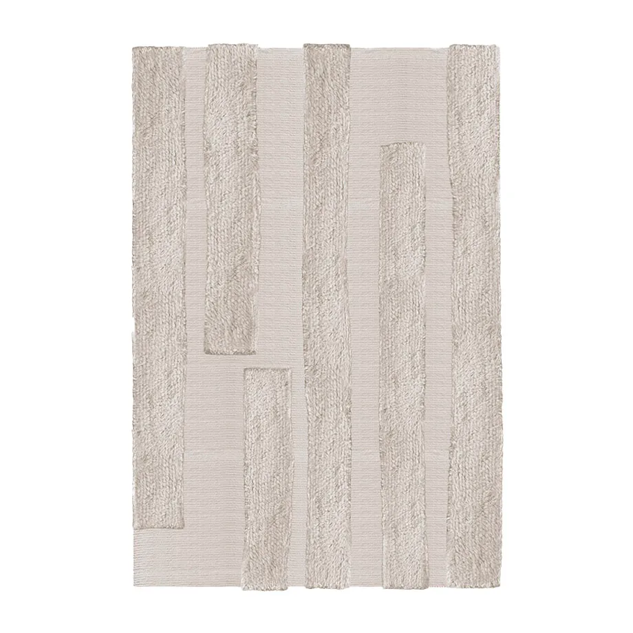 Μάλλινο χαλί, Punja Bricks, Της άμμου μελανζέ. 160x230 εκ Layered