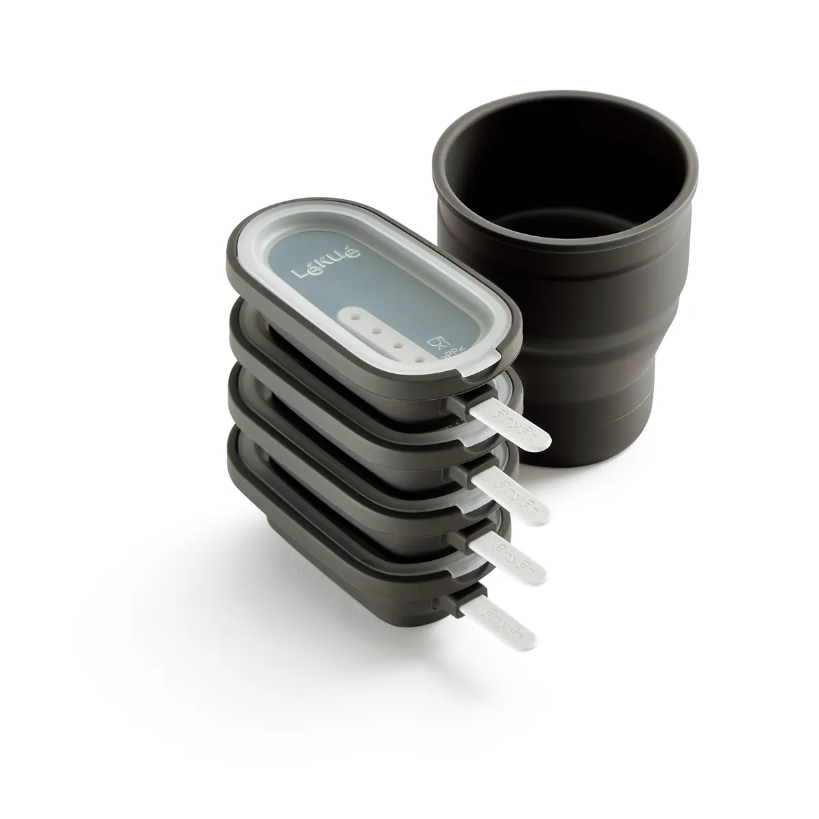 Κλασικές φόρμες για παγωτό 4 τεμάχια Lékué, Καφέ Lékué