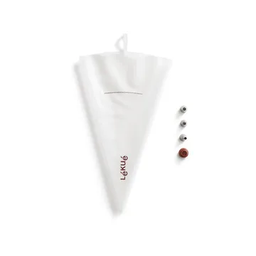 Επαναχρησιμοποιούμενη σακούλα ζαχαροπλαστικής Lékué με 3 στόμια - Διαφανές - Lékué