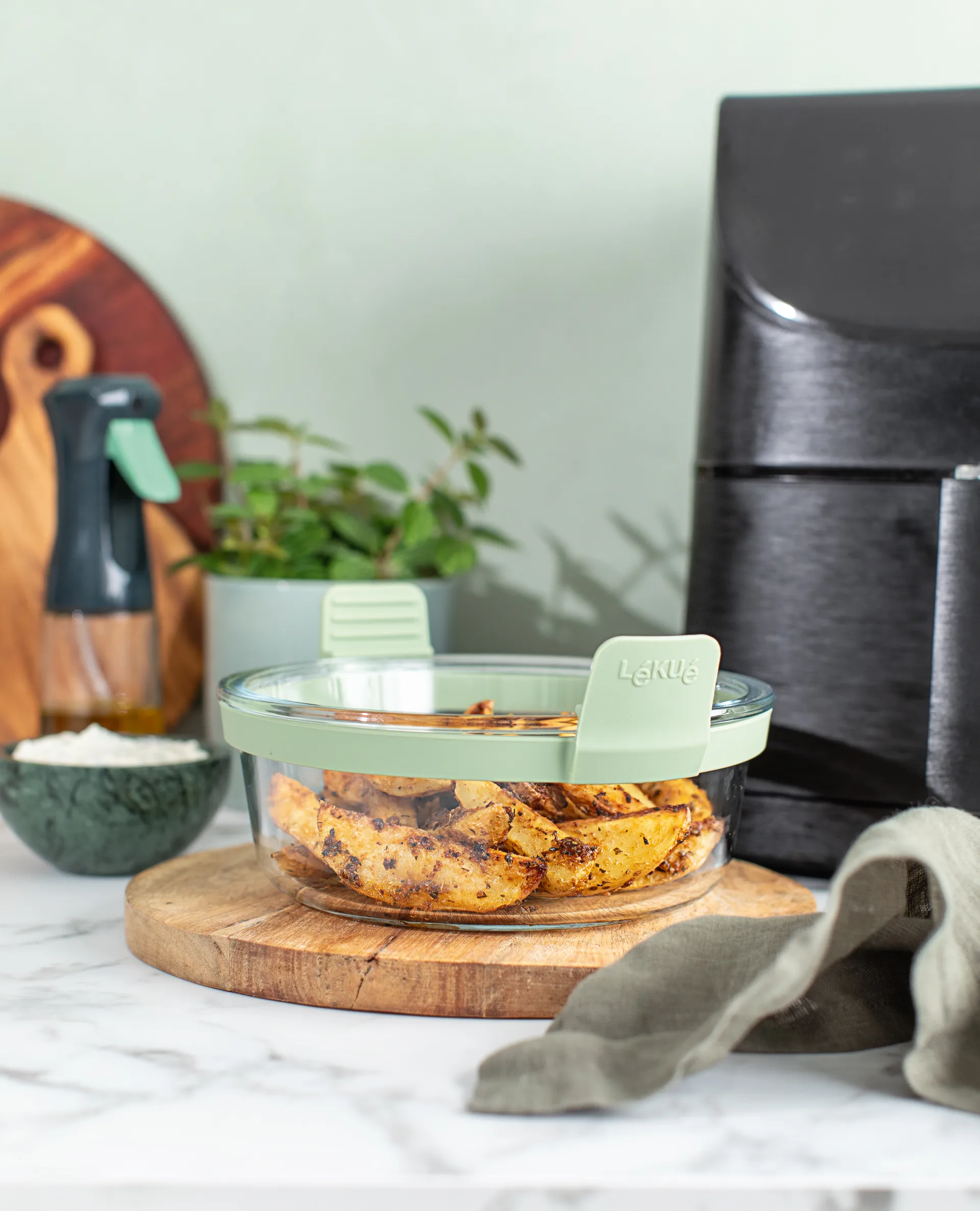 Lékué Air fryer στρογγυλή γυάλινη φόρμα, Διαφανές Lékué