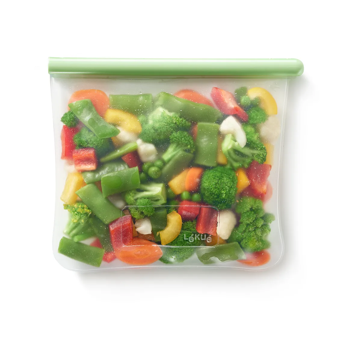 Lékué επίπεδη επαναχρησιμοποιήσιμη σακούλα πράσινη, M Lékué