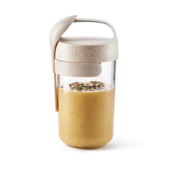 Lékué To Go δοχείο organic με κουτάλι μπεζ, 0,6 λ Lékué