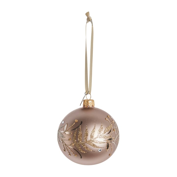 Cadelia χριστουγεννιάτικη μπάλα με δέντρο Ø8 cm - πούδρα-ανοιχτό χρυσαφί - Lene Bjerre