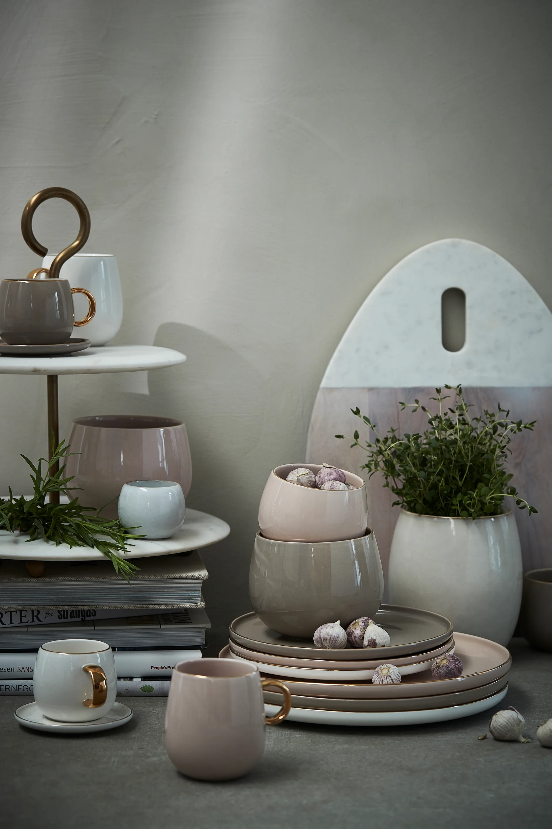 Clara κούπα με λαβή 27 cl, Θαλασσόξυλο-ανοιχτό χρυσαφί Lene Bjerre