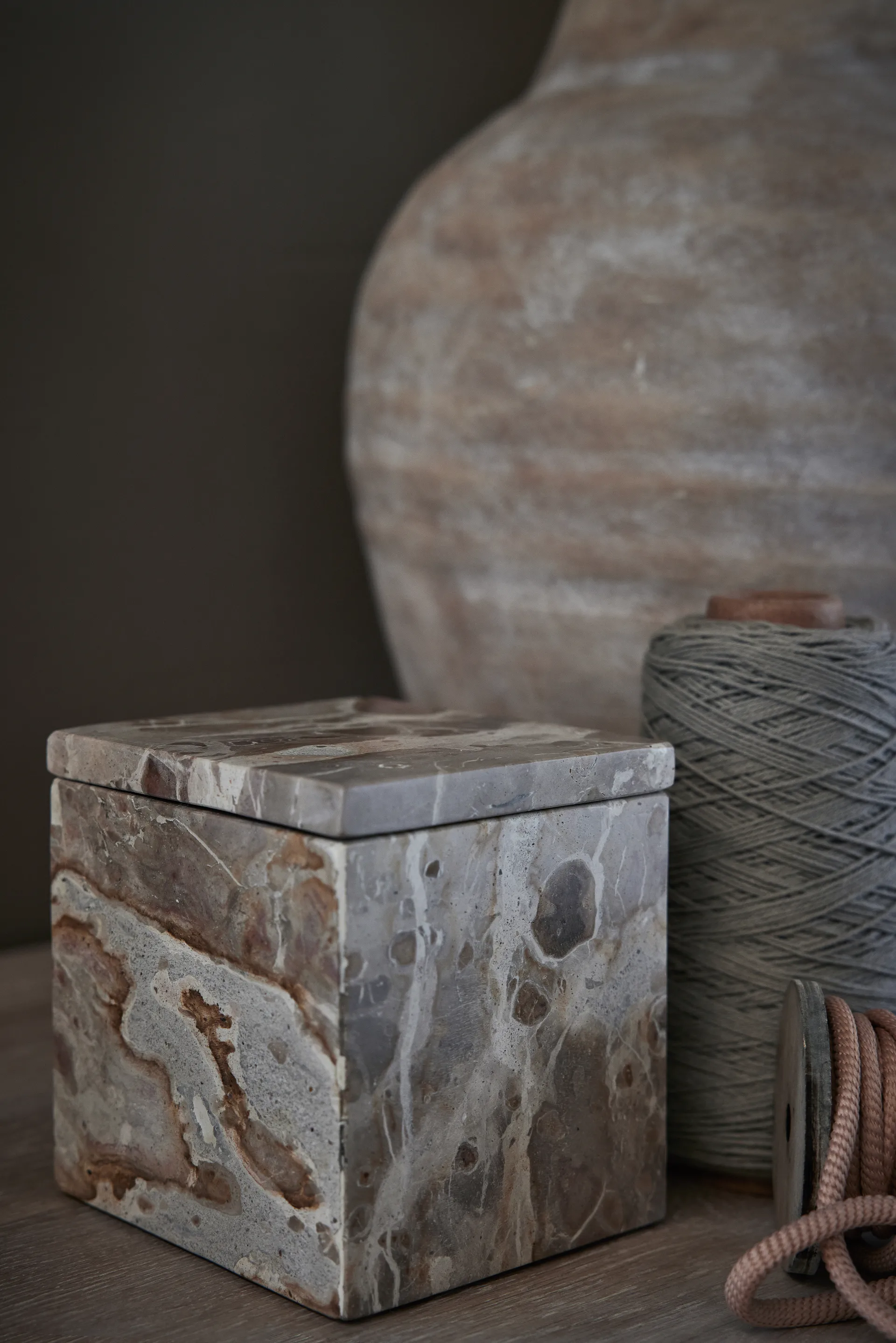 Κουτί αποθήκευσης Ellia μαρμάρινο 12x12 cm, Linen Lene Bjerre