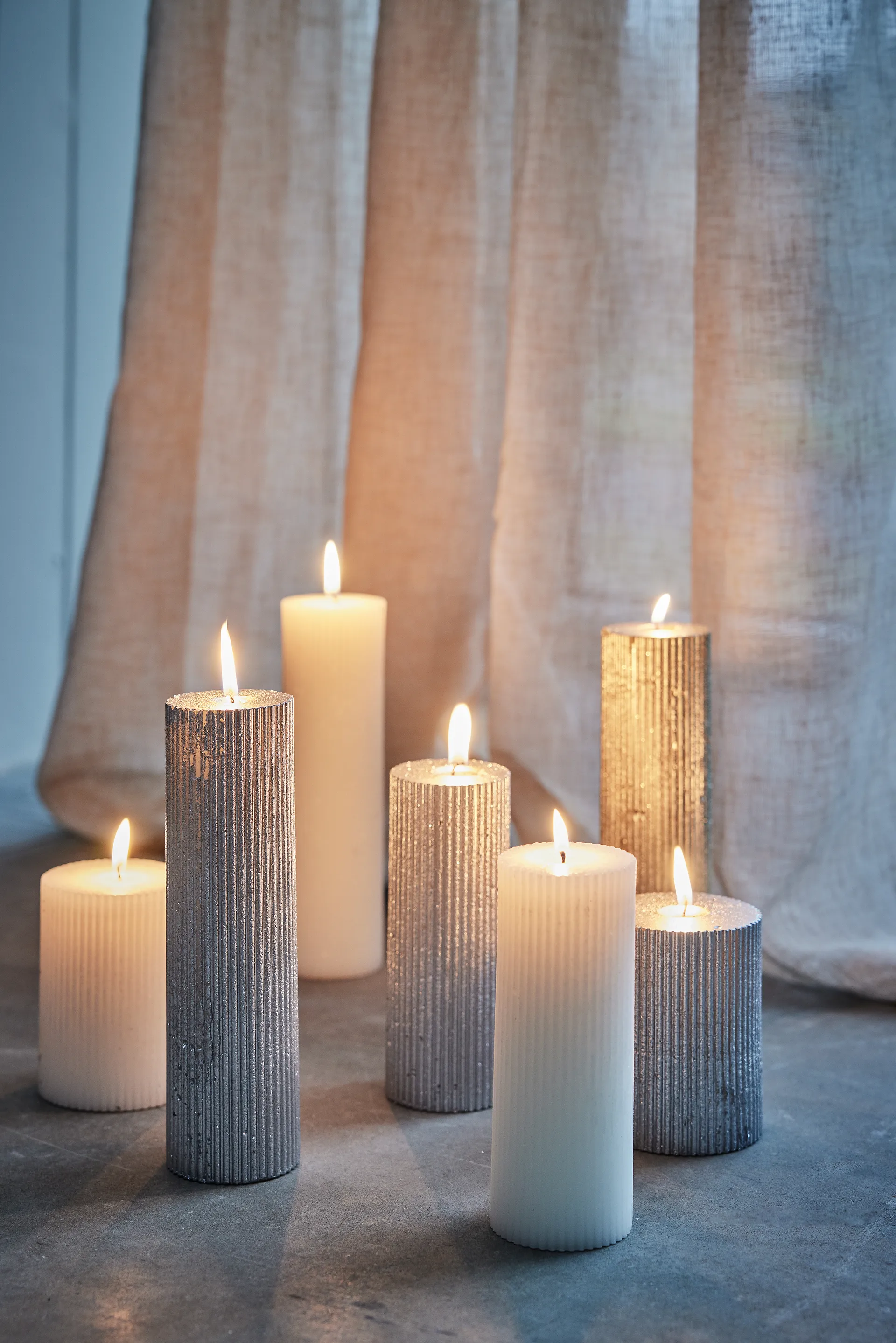 Lissa κερί Ø6x15 εκ., Ασήμι Lene Bjerre