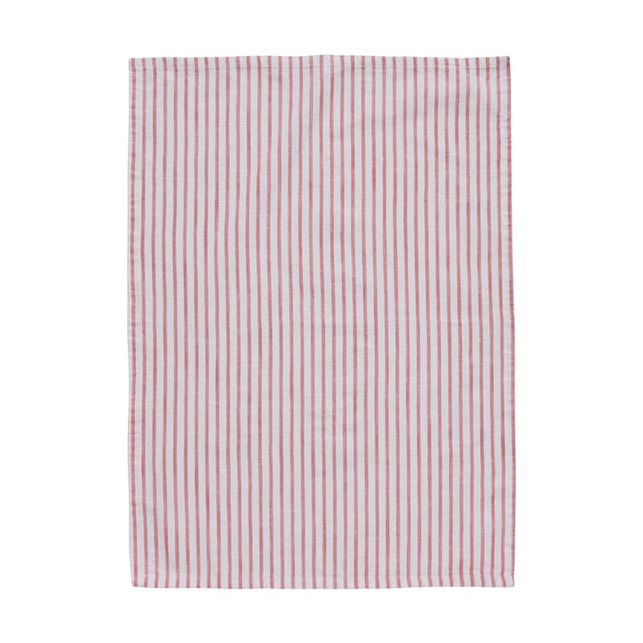 Πετσέτα κουζίνας Olivia με λεπτές ρίγες 50x70 cm - Off White-Dark Coral - Lene Bjerre