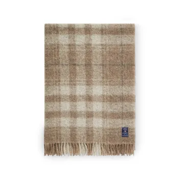 Καρό κουβέρτα από ανάμεικτο μοχέρ 130x170 εκ - Beige-white-gray - Lexington